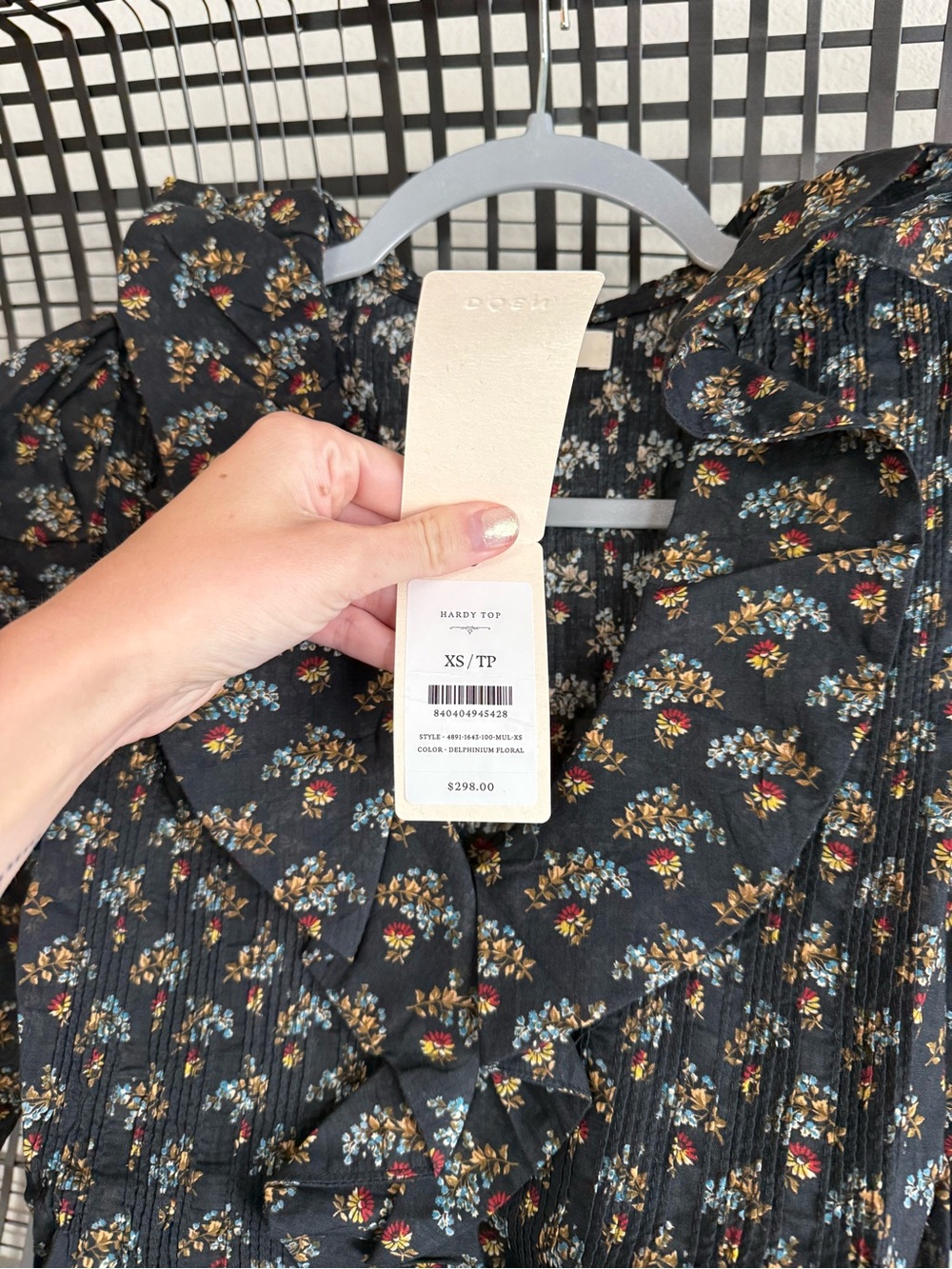 Doen hardy organic cotton voile ruffled top floral - Picture 6 of 9